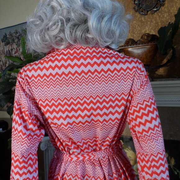 New Missoni For African Aid Red & White Zizzag Pattern Trench/Rain Coat Size L - Picture 12 of 16